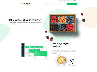 Simpra Suite Inventory Page clean inventory product product design simple ui web website