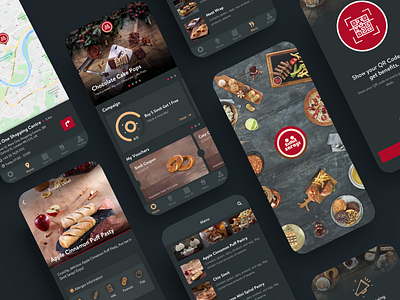 Simit Sarayi Mobile App app bakery clean dark dark theme design fancy food food app loyalty mobile mobile app mobile design order product product design simple ui