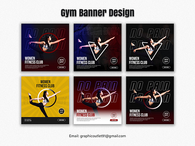 Gym Social Media Post Design banners fecebook post graphic art graphic design gym banner gym poster gym social media banner illustration instagram post design poster design socialmediabannerdesign socialmediaposter web banner