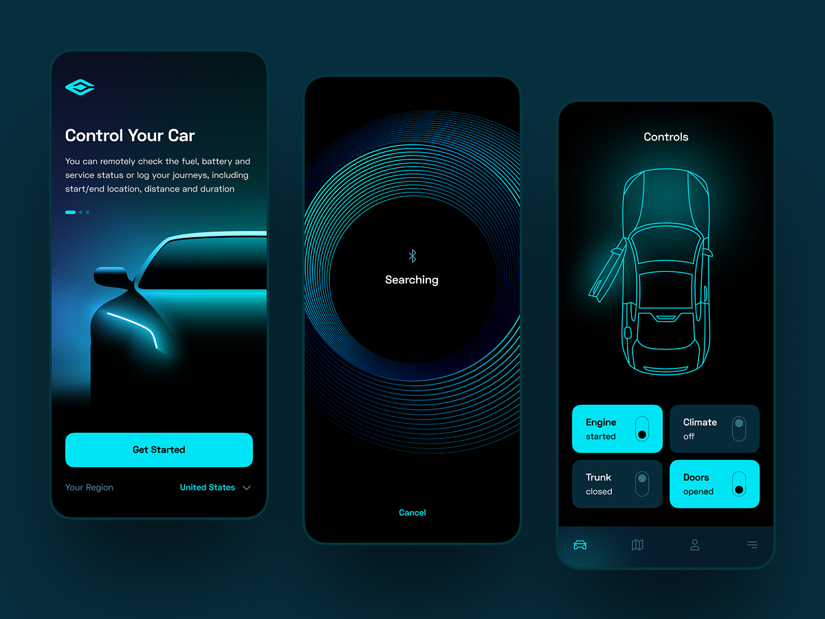 Car Control App by Dmitry Litvinenko for Fireart Studio on Dribbble