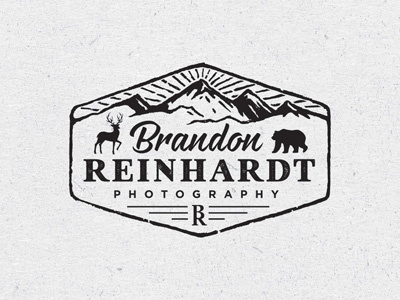 Brandon Reinhardt bear deer elk grunge hipster logo logodesign logovo logovodesign mountains retro vintage