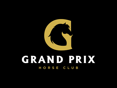 Grand Prix black design g gold graphic horse identity logo luxury negative space smart logo