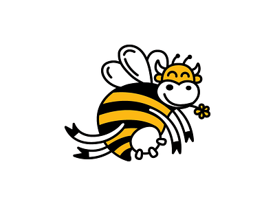 Honey Cones ai bee black brand identity cartoon character corporate style cow cute design funny graphics illustration inspiration litvinenkostudio logo mascot smart logo vector yellow