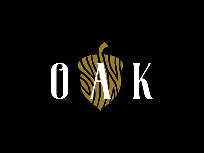 Oak Restaurant acorn aesthetics black brand branding clean corporate style design gold graphics identity litvinenkostudio logo simple smart logo texture typography white wood