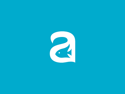 Aquarium a letter aqua aquarium blue brand identity branding concept corporate style fish graphic design idea letter mark litvinenko studio logo design logo mark minimalism monogram negative space smart logo vector