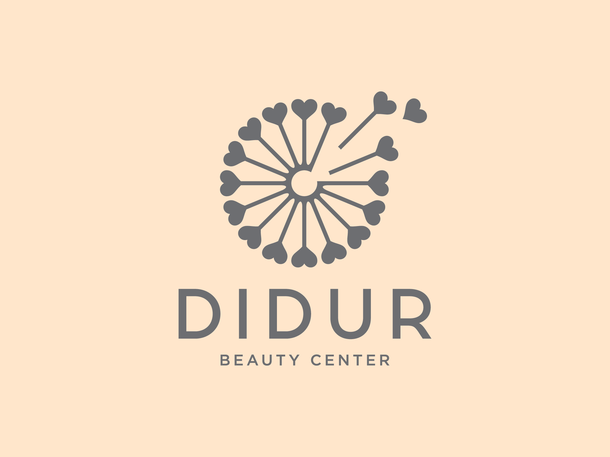 dandelion with hearth shape didur beauty center logo