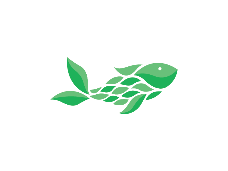 Mint Fish 2 branding litvinenko studio smart logo creative idea corporate style brand identity mark sign graphic design logo design eco leaf green mint fish