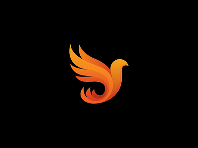 Firebird bird logo brand identity branding corporate style fire firebird flame gradient graphic design icon litvinenko studio logo design logo mark orange redbull wing