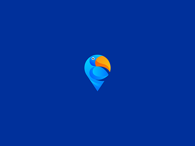 Toucan logo mark app icon bird brand identity branding clever logo geolocation geoping gradient graphicdesign litvinenko studio logodesign smart logo toucan