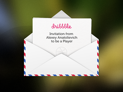 Invitation dribbble mail white