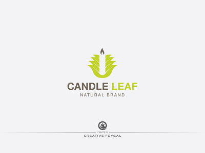 Candle Leaf (Natural Brand) Logo 2d design business logo clean creative design concept graphic design logo logo design minimalist logo monogram logo unique website logo