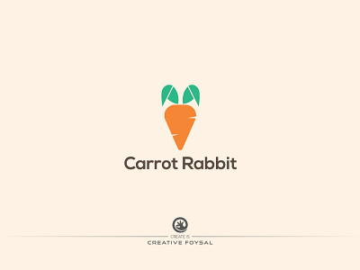 Carrot Rabbit Logo 2d design business logo clean company logo creative design design concept graphic design illustrator logo logo design minimalist logo monogram logo unique