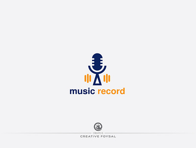 Music Record Logo 2d design business logo clean company logo creative design concept graphic design logo logo design minimalist logo monogram logo music logo unique