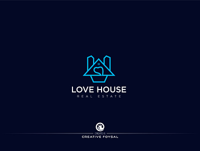 Love House Logo 2d design business logo clean creative design concept graphic design logo logo design minimalist logo monogram logo real estate logo unique