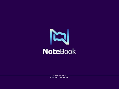 NoteBook Logo 2d logo business logo company logo creative design concept gradient graphic design icon lettermark logo logo logo design minimalist modern notebook symbol unique website logo
