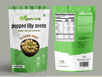 Packaging Design ( Popped lilly seeds ) branding design graphic design label label design makhana packaging packaging packaging design popped lilly packaing product design product packaging