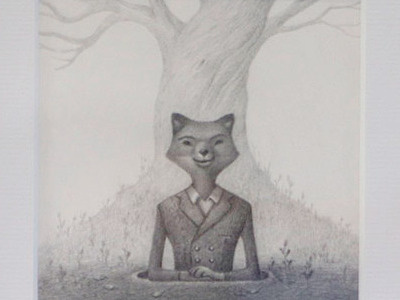 Mr.Fox charles santoso illustration pencil