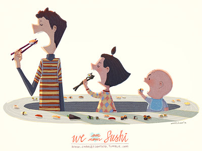We Omnom Sushi charles santoso illustration personal