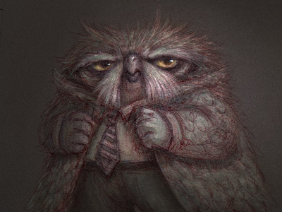 Whoo, the Owl Detective charles santoso digital illustration personal postit