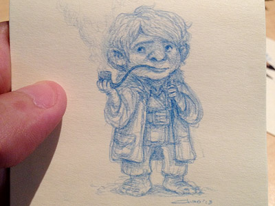 A hobbit & his pipe charles santoso postitnote sketch