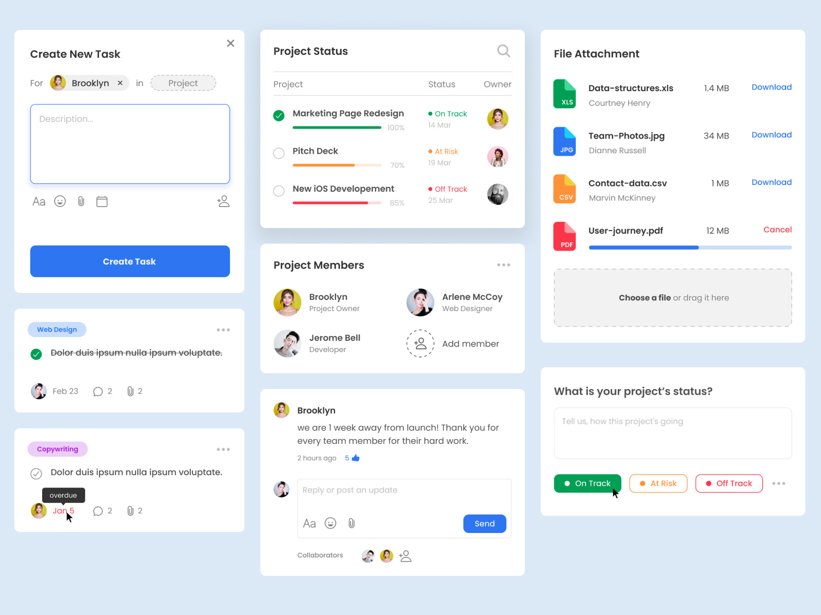 Task management - UI component by Ryan ardi on Dribbble