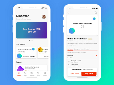 Online Course app ui