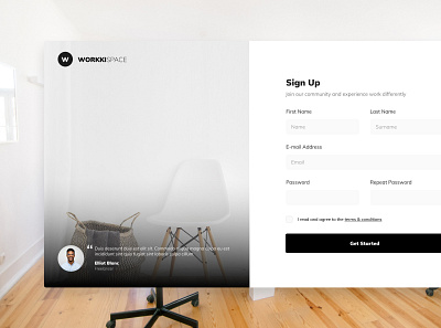 Sign up page - workki design ui web