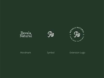 Revala brand branding green identity leaf logo mark natural organic type typography