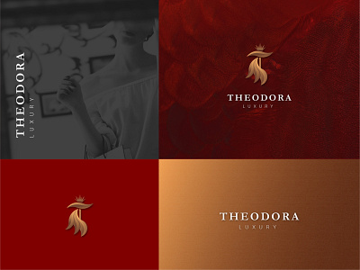 Theodora Logo Design! beauty brand branding design fashion gold identity lady logo mark peacock premium saigon