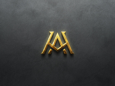 A&M Monogram Logo Design 3d branding design golden graphic design identity logo mark monogram texture type