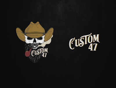 Custom 47 in Saigon/Vietnam custom illustrator logo mark motorcycle type vector