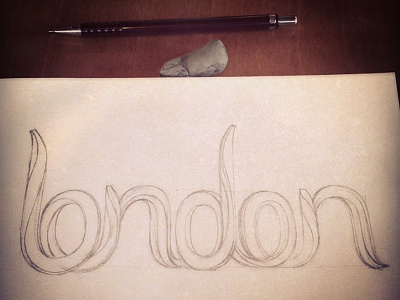 london 3D 3d font pencil sketch type typeface typography