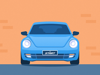 Car illustrations with front view car illustration