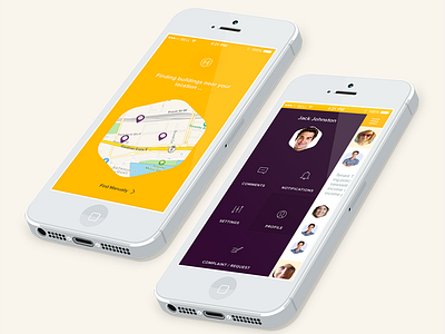 HiveCorner app delicious ios map menu screen slide social yellow