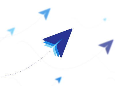 Branding (Plane+Arrow+Wings) arrow blue flying logo logo design monogram plane sparrow wings