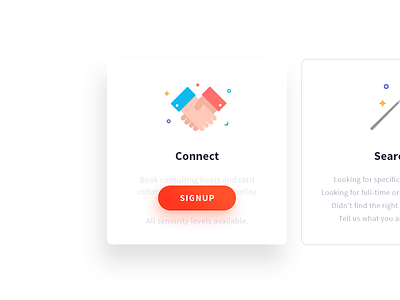 Connect button cards design icon illustricon ui ux web design