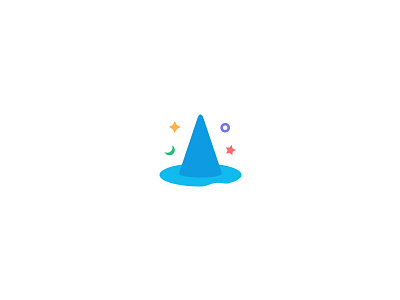 Wiz bling crescent hat icon logo magic ring star wizard wizpool
