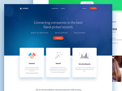 Wizpool company connect hire icons illustricon shadow ui user interface ux web wizards wizpool