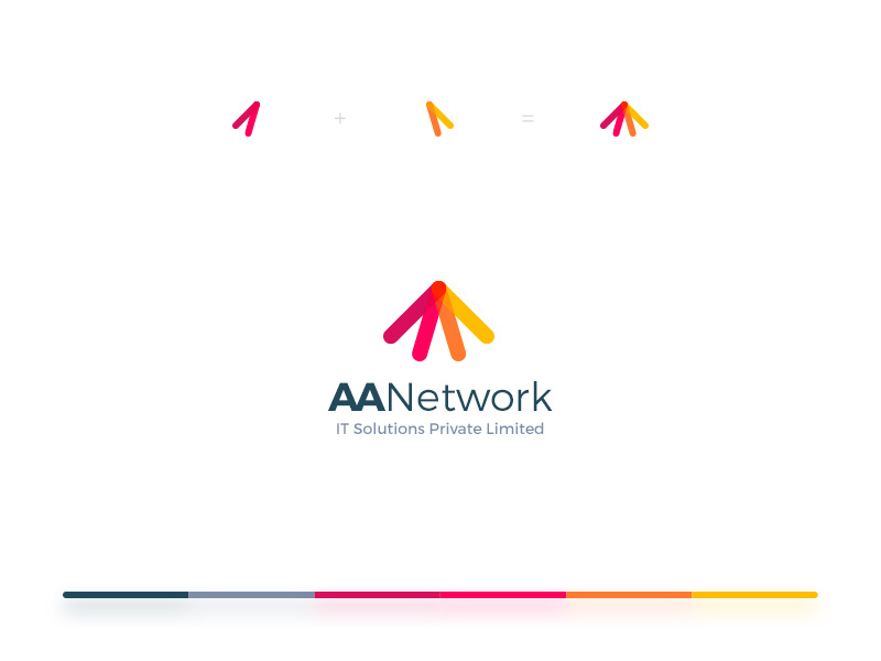 A+A arrow overlay network mono letter a a colors branding identity brand logo