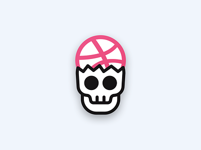 Dribbble Head Skull design dribbble halloween head icon illustration skull sticker