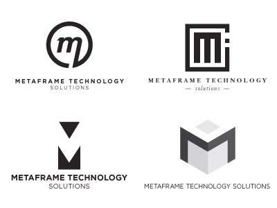 Metaframe Tech Logo Concepts enclosures initials logo logo concept