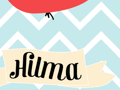 Print for my friends baby girl named Hilma. apple banner children illustration print