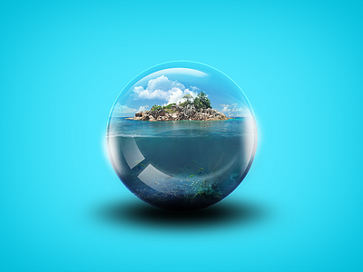 Island Bubble bubble design effect illustration island manipulation nature photoshop retouch
