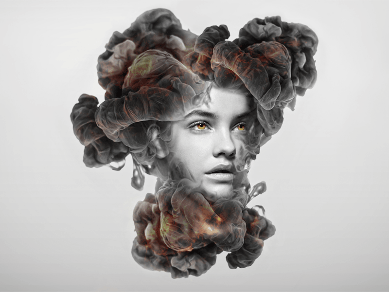Ink Cloud Effect Barbara ae after effects animation barbara palvin cloud design gif ink loop manipulation photoshop retouch