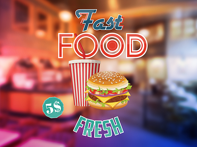 Fast Food FRESH! cola fast food fresh hamburger illustration illustrator photoshop poster turkey typography
