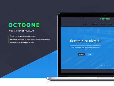 Octoone ▬ Web Hosting creative dedicated host hosting landing page server template user interface ux uı website whmcs