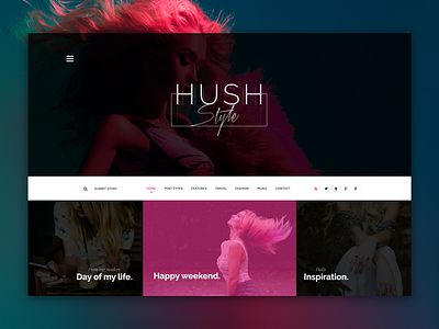 Hush Style Blog blog design fashion happy hush logo logotype pink sexy style ui ux