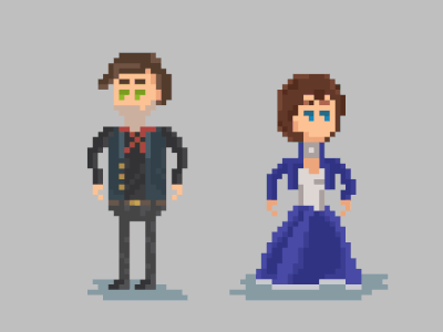 Booker and Elizabeth bioshock booker elizabeth pixel