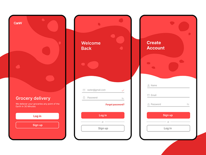 Grocery app login page by Sharan R on Dribbble