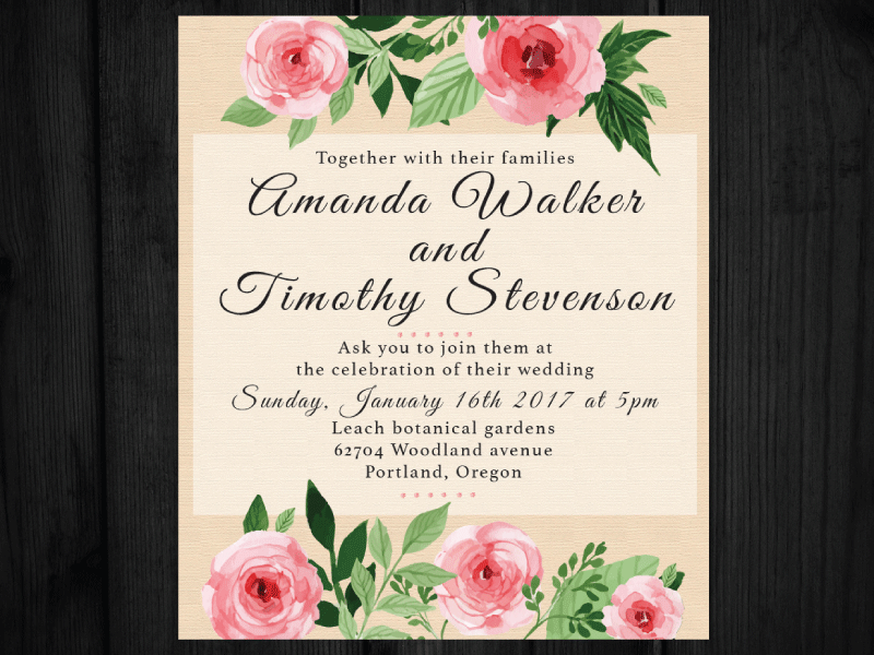 Floral Wedding Invitation Design